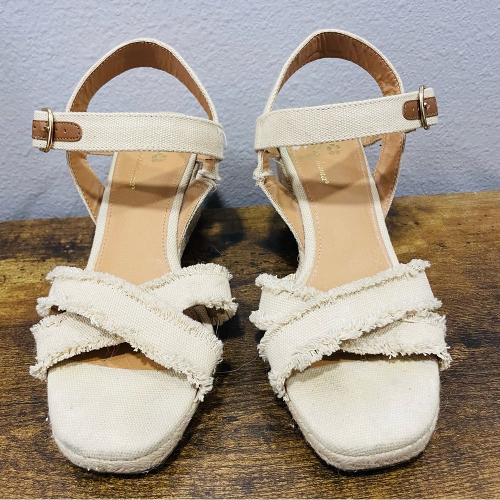 Tommy Bahama Bethany Wedge Heel Sandals Cream Womens Size 8 - Picture 7 of 16